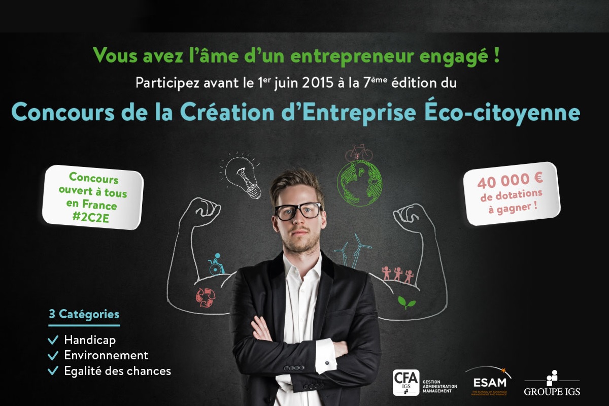 Affiche de creation d'entreprise eco-citoyenne